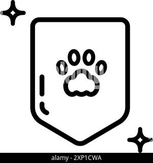 Protecting the immunity of pets line icon. Contour vector symbol illustration isolated on white background. Stock Vector