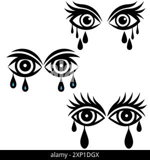 Crying eye vector Tearful Crying Eye Vector Illustration Stock Vector