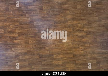 wooden and ceramic floor tiles texture in corridor, view from above Stock Photo