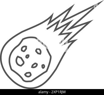 meteor falling disaster line icon vector illustration Stock Vector ...