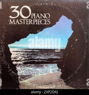 30 piano masterpieces album, vintage vinyl LP record cover art Stock Photo