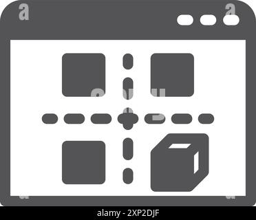 Software black icon. Digital app components symbol Stock Vector