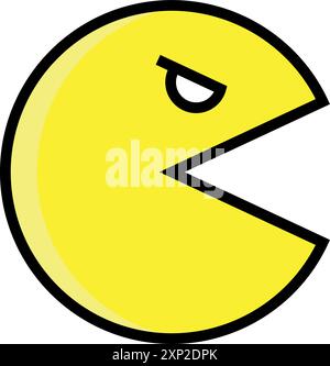 Retro game character. Fun kid arcade icon Stock Vector