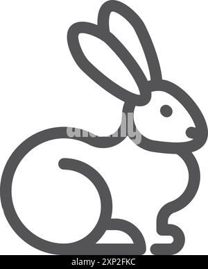 Rabbit icon. Bunny symbol. Linear hare sign Stock Vector