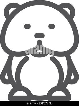 Hamster line icon. Pet symbol. Cute Stock Vector