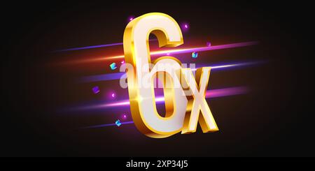 6x winner banner, promotion flyer, prize label. Vector illustration ...