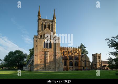 Pershore Abbey In Early Morning Sunshine. Stock Photo