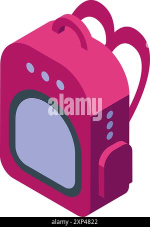 Modern school backpack boasting a sleek and futuristic design, incorporating technology and style for students Stock Vector