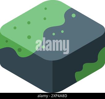 Isometric earth layer icon representing soil, ground, nature, and geology Stock Vector