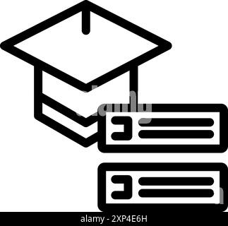 Bold line icon representing the concept of student loan debt forgiveness Stock Vector