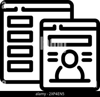 Digital id card being displayed on a computer with personal information on the internet Stock Vector