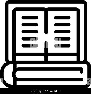 Open book icon representing the concept of learning and studying Stock Vector