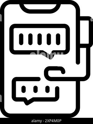 Smartphone displaying an instant messaging application with chat bubbles, representing communication Stock Vector