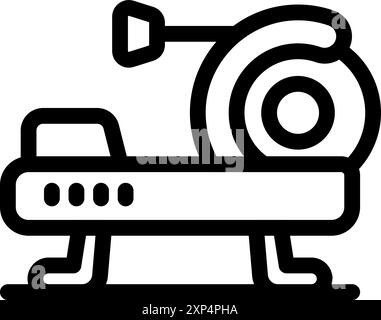 Sportsman running on treadmill icon thin line vector illustration Stock Vector