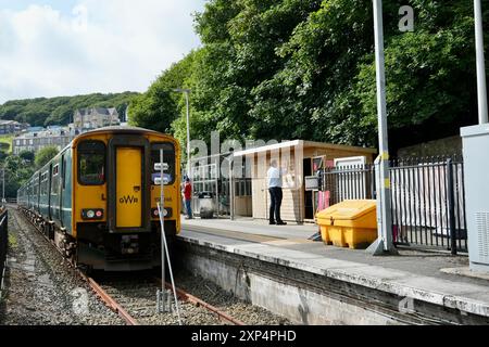 Class 150-2 GWR 150239 train at St Ives railway station. Built 1986-7. Stock Photo