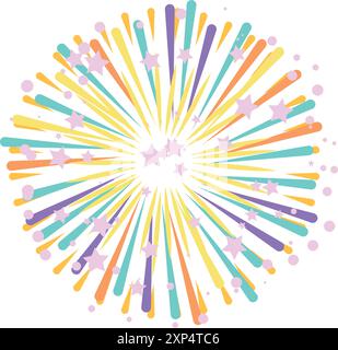 Firework color icon. Light show bursting in sky Stock Vector