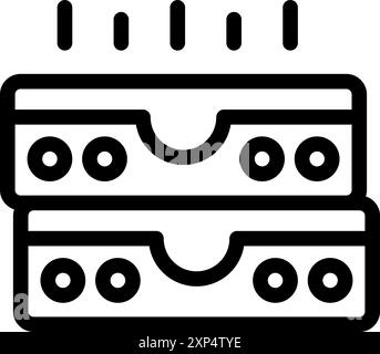 This icon represents a server room, symbolizing data storage, processing power, and network infrastructure Stock Vector