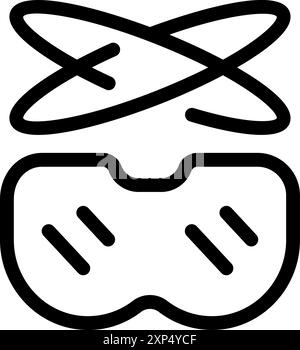Virtual reality glasses creating metaverse experience with rotating atom model Stock Vector