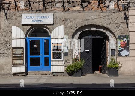 Colourful and quirky shopfront in Kazimierz, Krakow, blending historic charm with a vibrant, hipster vibe in the heart of the Jewish quarter, Poland. Stock Photo