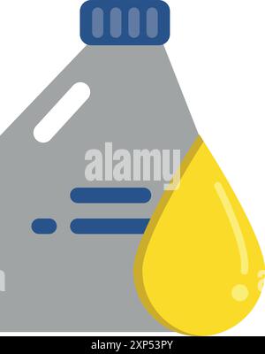 Car oil canister color icon. Plastic fuel container Stock Vector