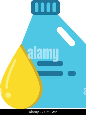 Motor oil plastic container. Canister color icon Stock Vector