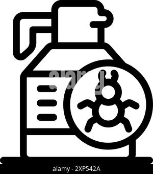 Spray bottle for killing insects repelling bugs and spiders during pest control Stock Vector