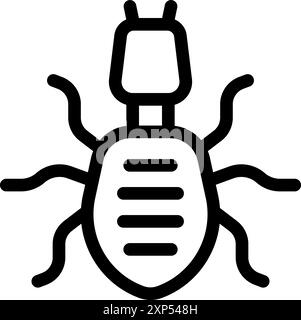 Simple line drawing of a termite, an insect known for causing damage to ...