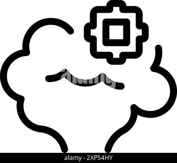 This icon represents cloud computing, showcasing the concept of data processing and storage in a visual metaphor Stock Vector