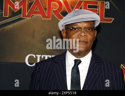 Samuel L. Jackson at the World premiere of 'Captain Marvel' held at the El Capitan Theater in Hollywood, USA on March 4, 2019. Stock Photo