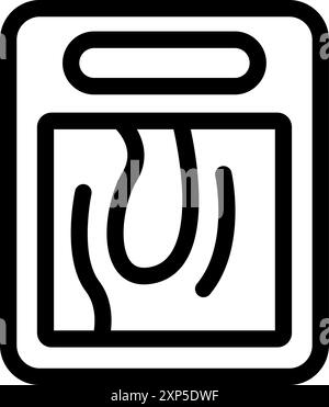 Line icon of a fingerprint scan showing the result of a biometric authentication process Stock Vector