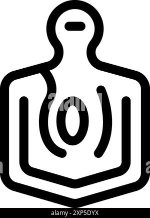 Line icon of a human body highlighting stomach pain, ideal for health and medical topics Stock Vector