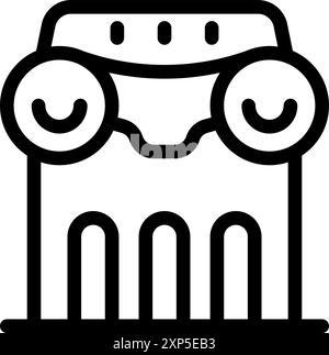 Ancient greek ionic order column capital icon in outline style for history, art, or architecture design Stock Vector