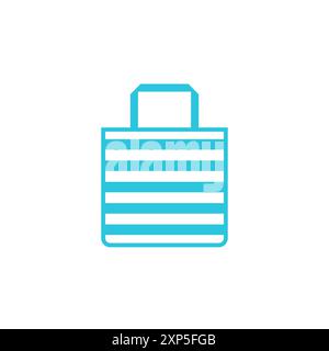 Beach bag icon, Isolated on white background. From blue icon set. Stock Vector