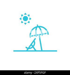 Vacation time icon. Isolated on white background. From blue icon set. Stock Vector
