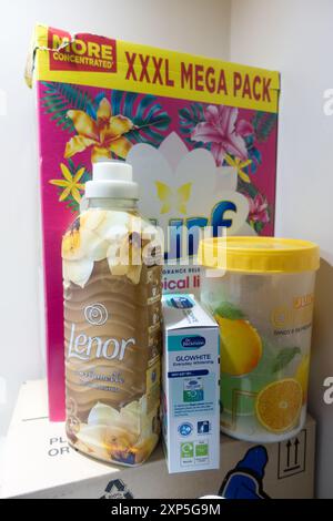 Assortment of laundy products Stock Photo