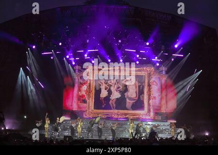 Brighton, UK. 3rd August, 2024. Brighton, West Sussex, UK - Saturday 3rd August, 2024 Girls Aloud perform at 'Fabuloso' the annual LBGTQ festival held in Preston Park, Brighton, UK Credit: Motofoto/Alamy Live News Stock Photo