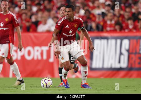 August 3, 2024: Manchester United midfielder Casemiro (18) during the FC Series match between Manchester United and Liverpool at Williams-Brice Stadium in Columbia, South Carolina. Greg Atkins/CSM Stock Photo