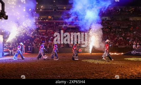 SUNRISE, FLORIDA - AUGUST 2: Florida Freedom players  at Amerant Bank Arena on August 2, 2024 in Sunrise, Florida. (Photo by Chris Arjoon/Getty Images Stock Photo