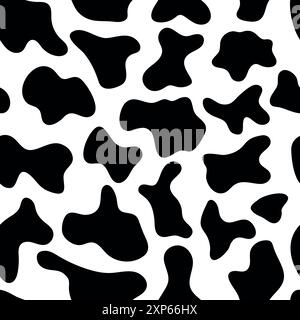 Cow skin vector seamless pattern. Abstract decorative cow print repeat pattern background, wallpaper, textile design. Stock Vector