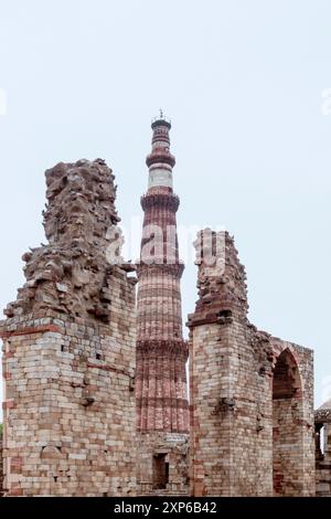 Qutab Minar in the Qutb complex (Delhi/India) Stock Photo