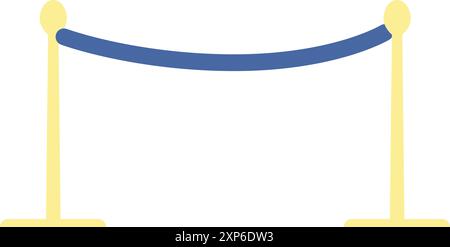 Rope barrier icon. Vip event pole fence Stock Vector