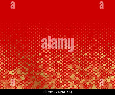 Shiny golden hexagons abstract sparkling background. Geometric retro vector design Stock Vector