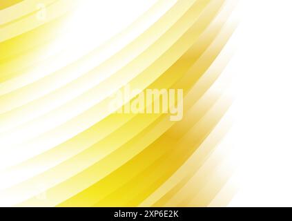 Yellow white glossy curved stripes abstract concept background. Vector design Stock Vector