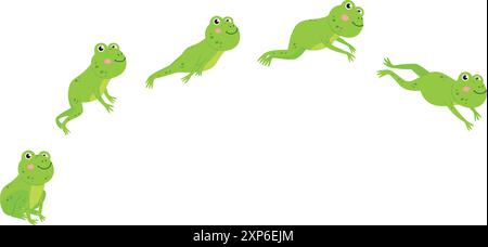 Funny jumping frog. Animation sequence Stock Vector Image & Art - Alamy