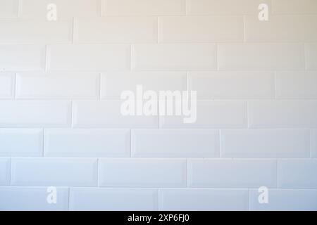 A White Subway Tile Pattern Inside Villa Bathroom, Bali Stock Photo