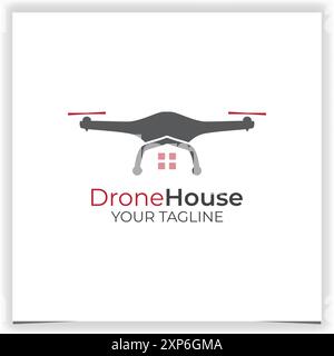 drone house logo design template Stock Vector