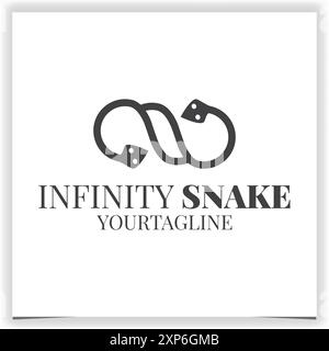Infinity Snakes logo design vector template Stock Vector