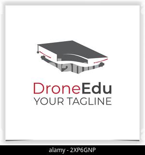 drone academi drone education logo design template Stock Vector