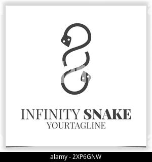 Infinity Snakes logo design vector template Stock Vector