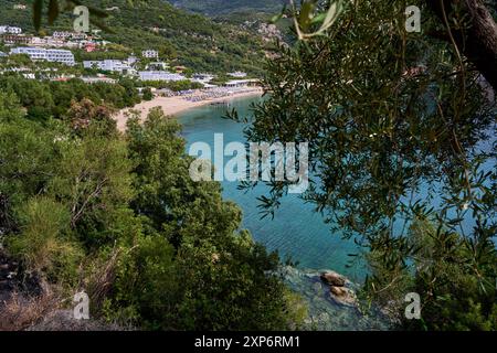 View of Lichnos beach near Parga, Greece Stock Photo